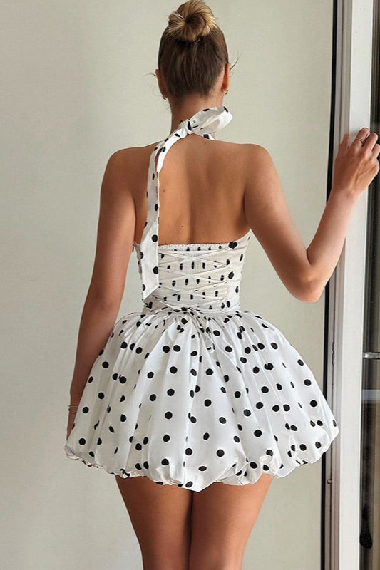 ALESSIE POLKA DOT MINI DRESS
