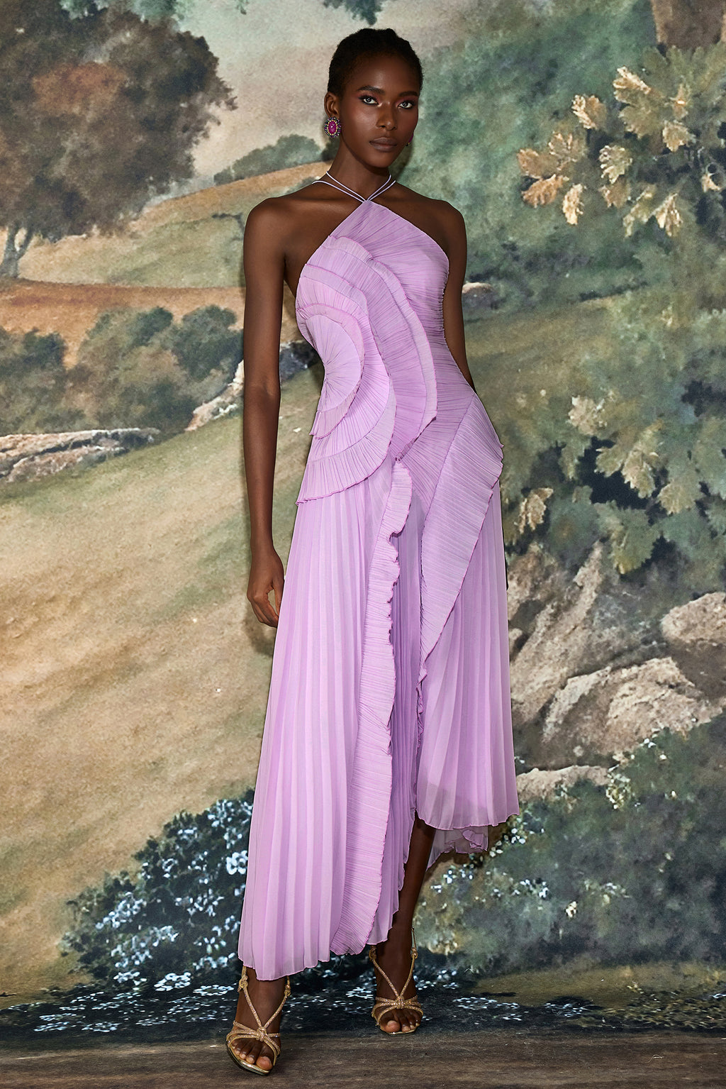 ARIA PLEATED MAXI DRESS