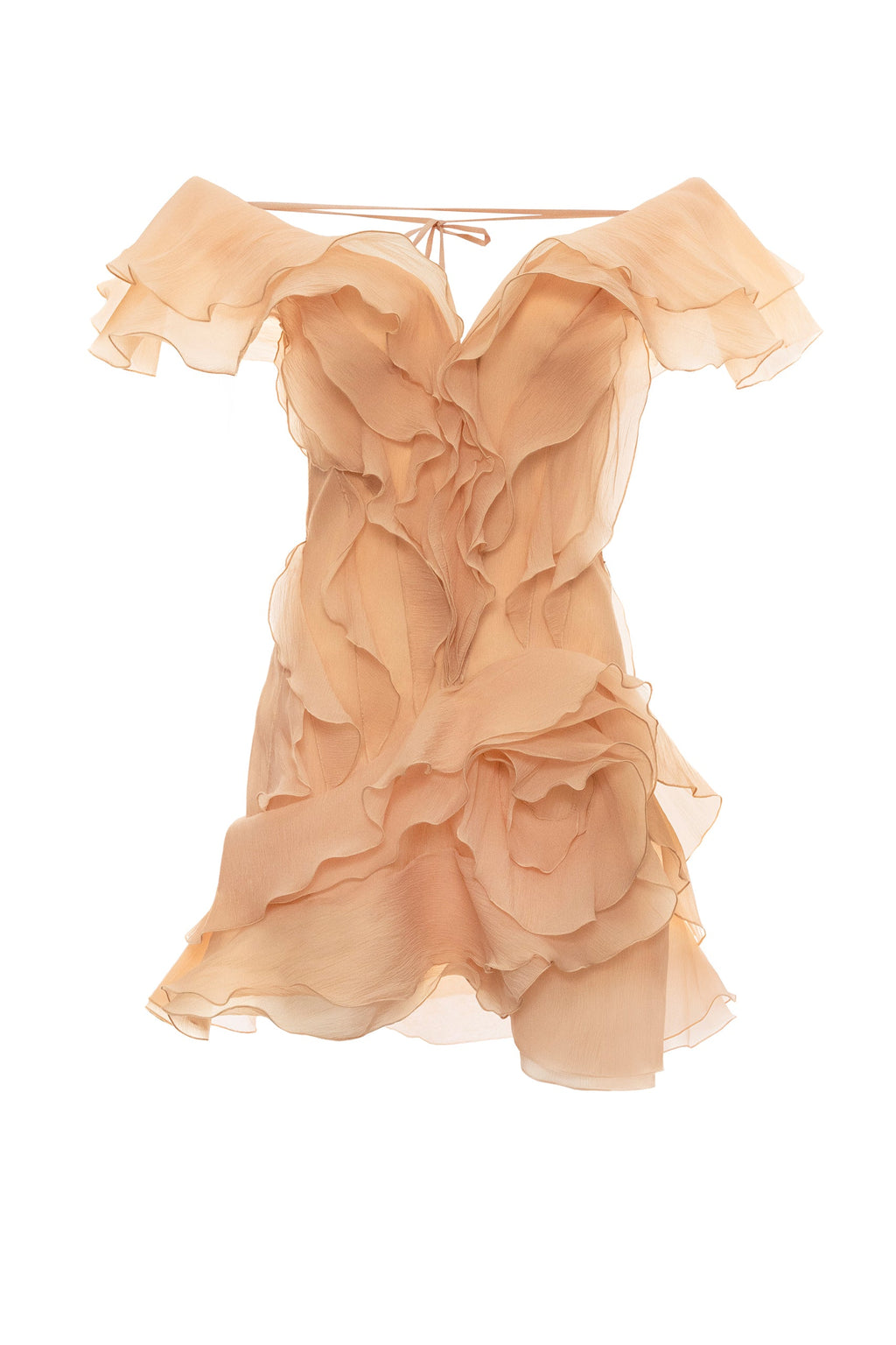 MILANO RUFFLE MINI DRESS APRICOT