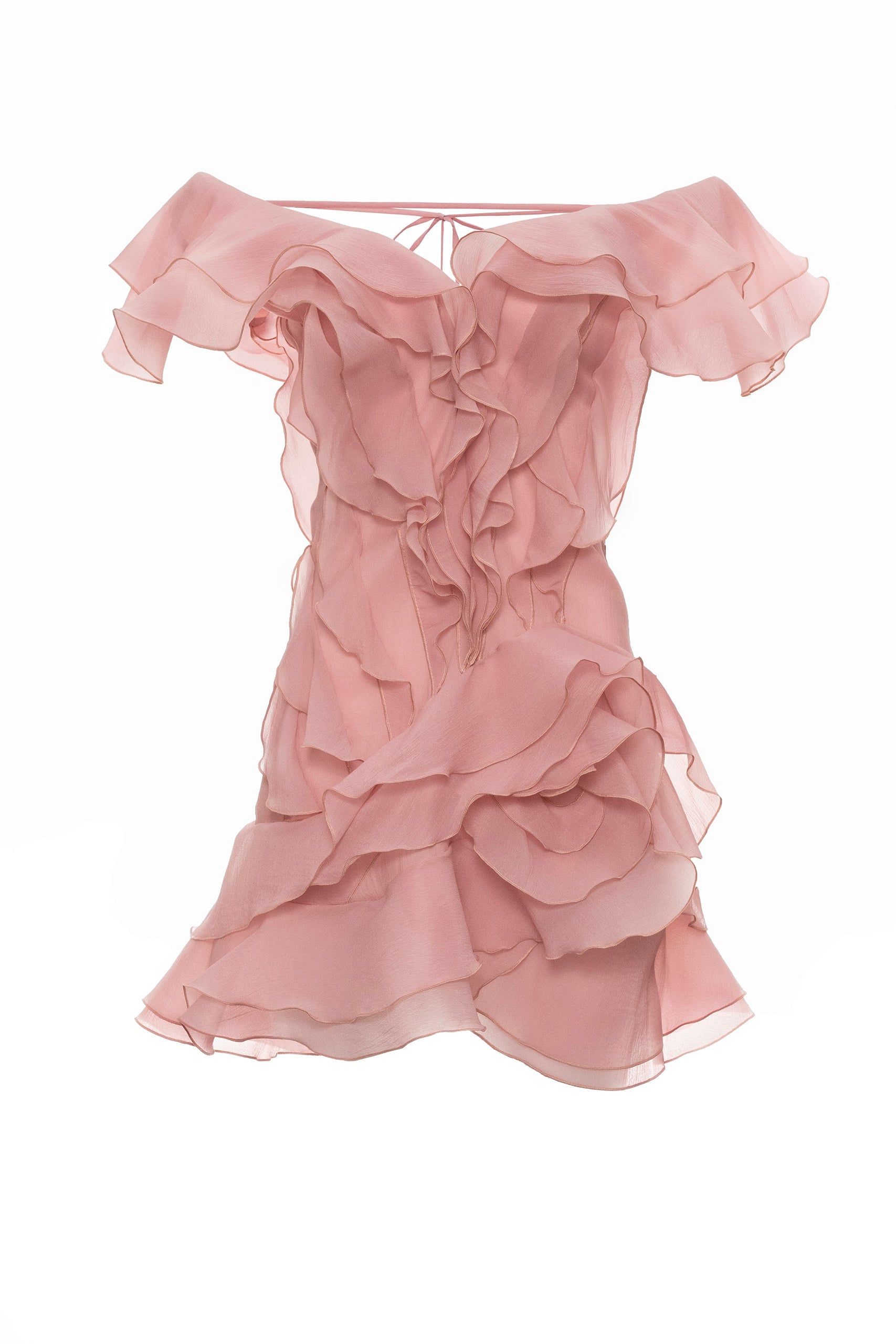 MILANO RUFFLE MINI DRESS PINK