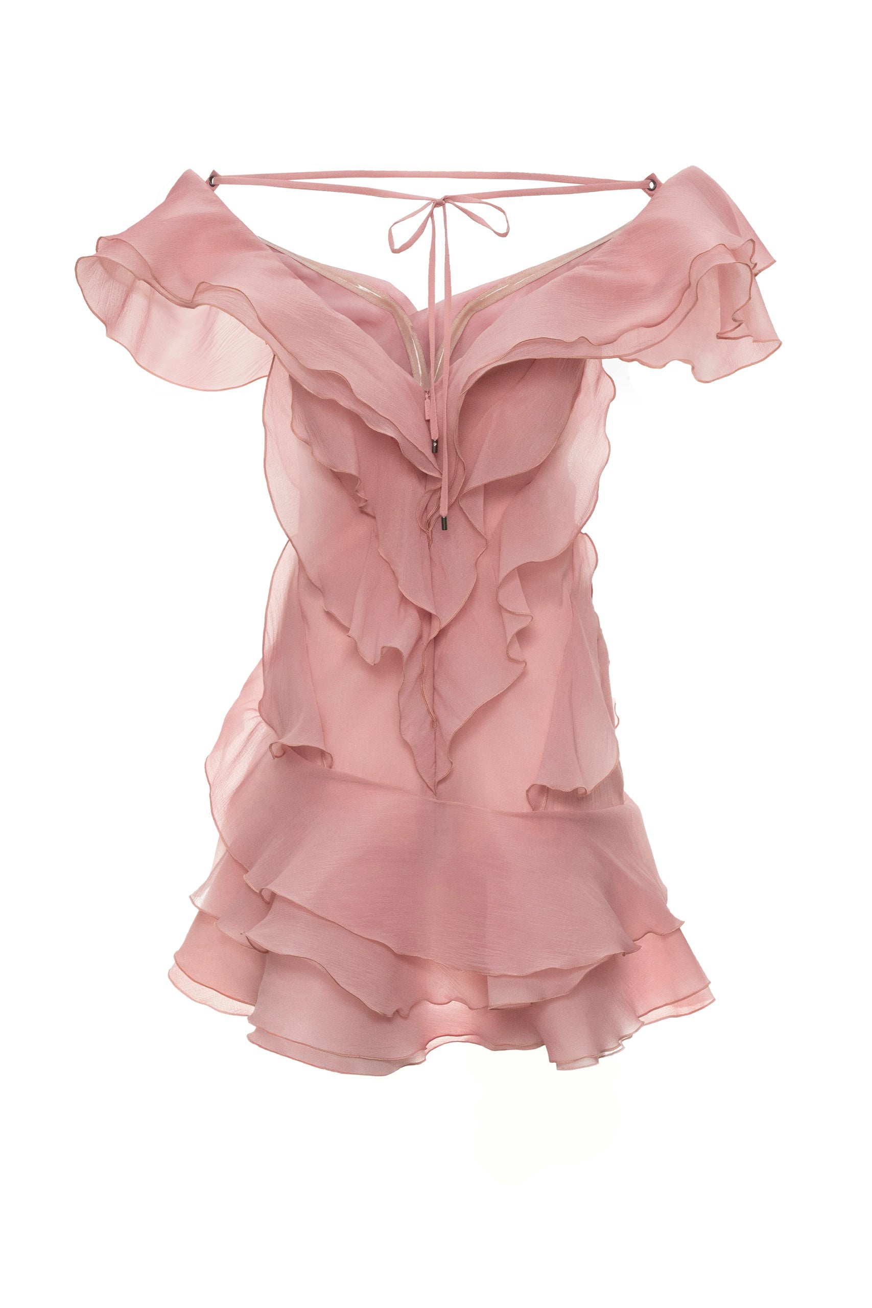MILANO RUFFLE MINI DRESS PINK