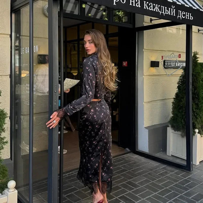 ROUZI LACE UP MIDI DRESS