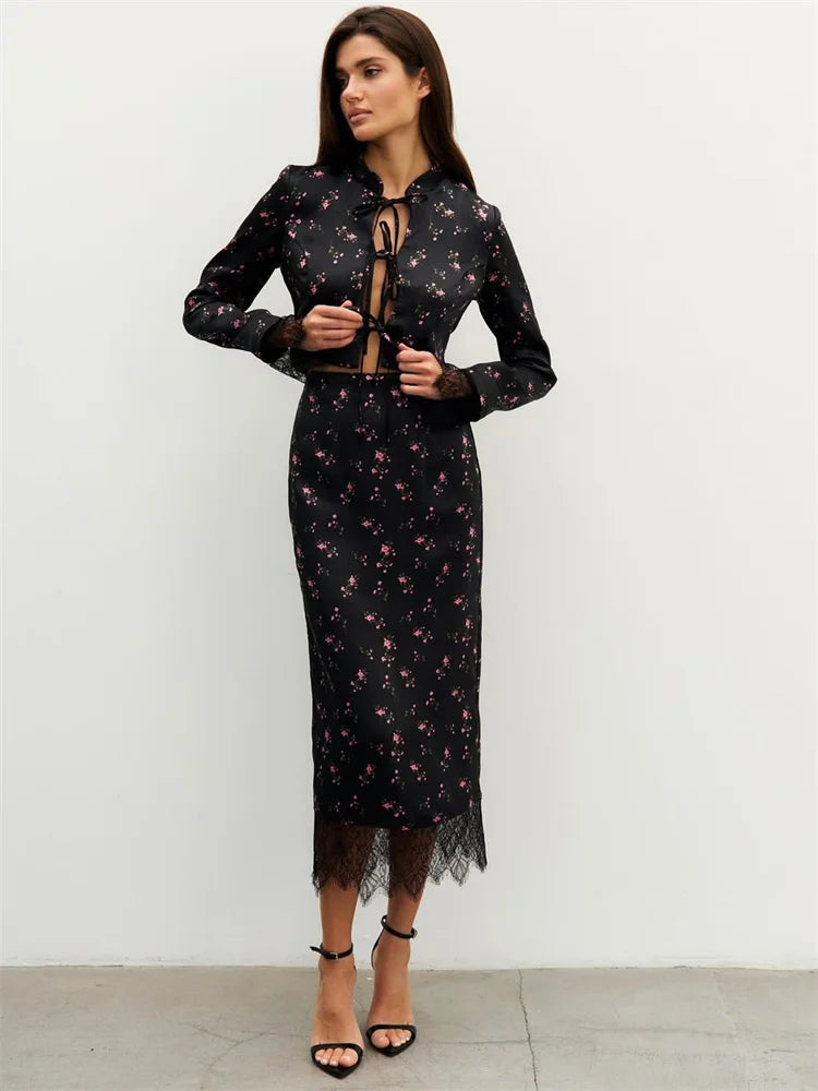 ROUZI LACE UP MIDI DRESS