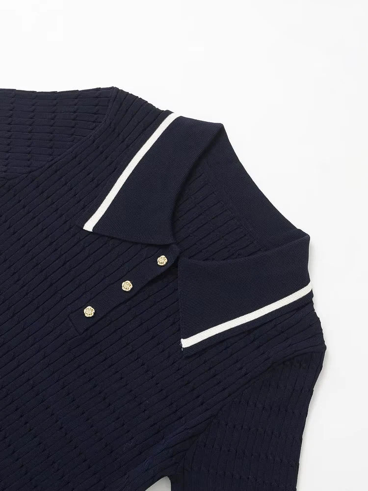 HALLIE KNIT POLO T-SHIRT