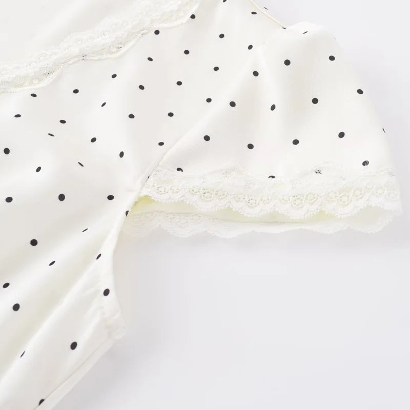 CHARIS POLKA DOT MIDI DRESS WHITE