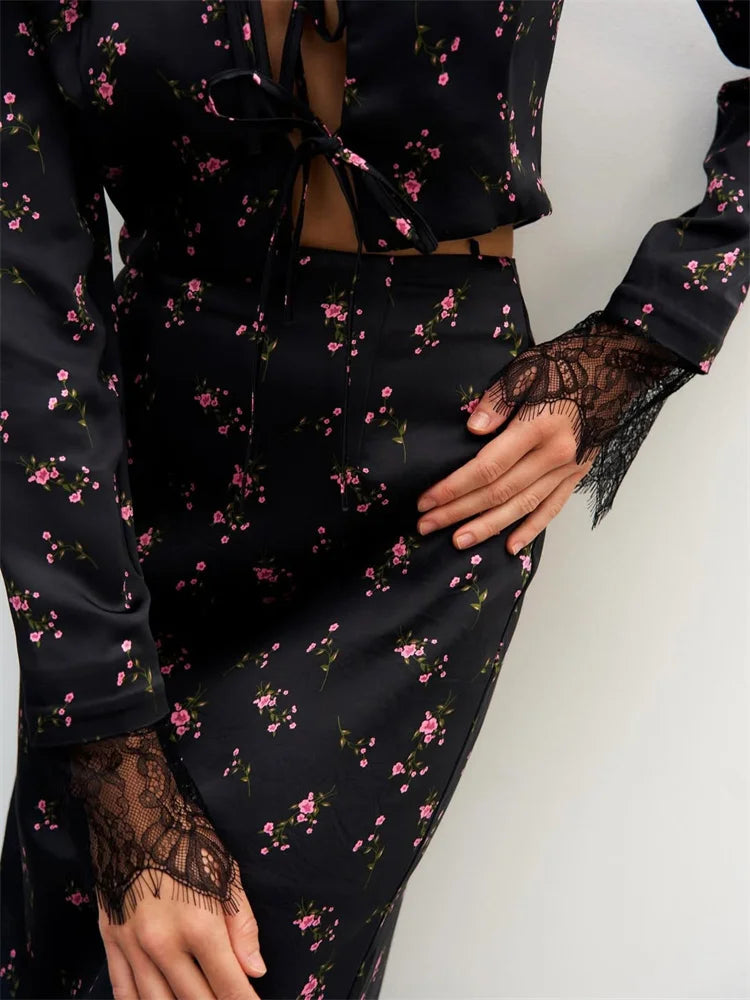 ROUZI LACE UP MIDI DRESS