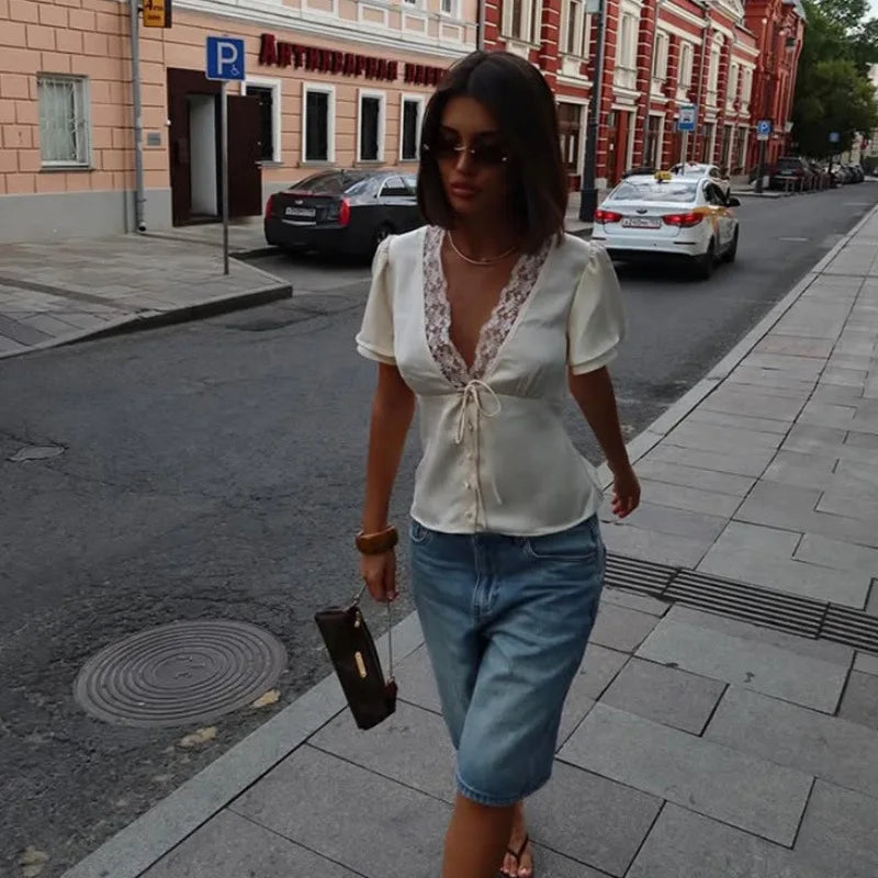 ADDISON SATIN BLOUSE