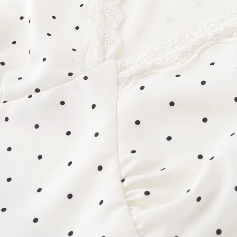 CHARIS POLKA DOT MIDI DRESS WHITE