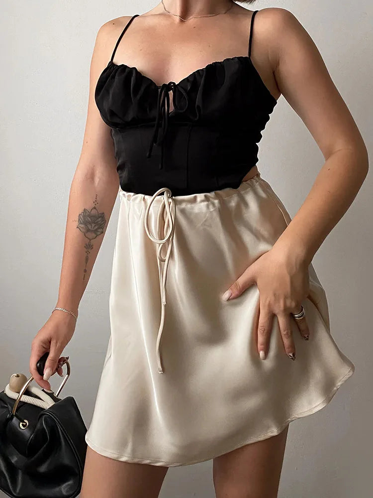 INNA SATIN MINI SKIRT