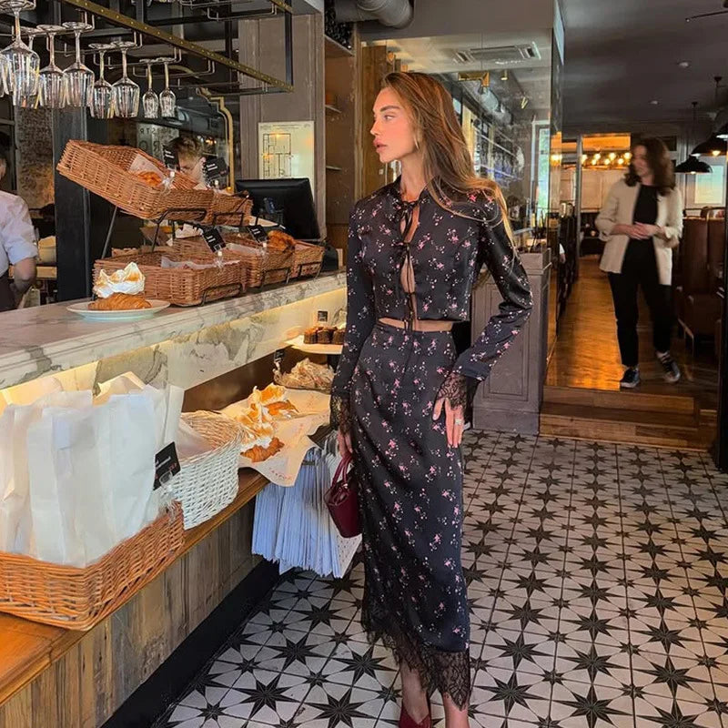 ROUZI LACE UP MIDI DRESS