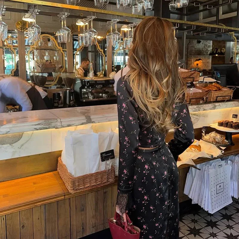 ROUZI LACE UP MIDI DRESS