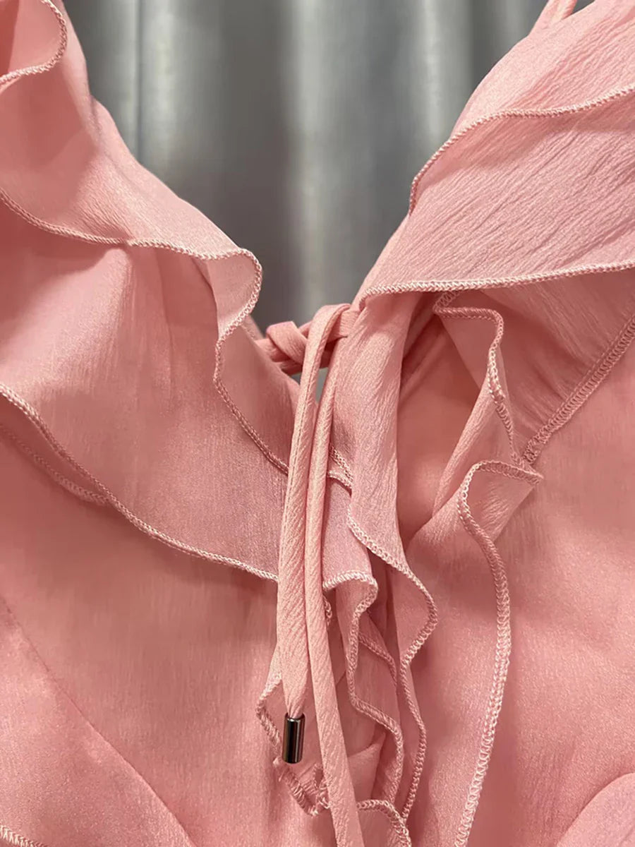 MILANO RUFFLE MINI DRESS PINK