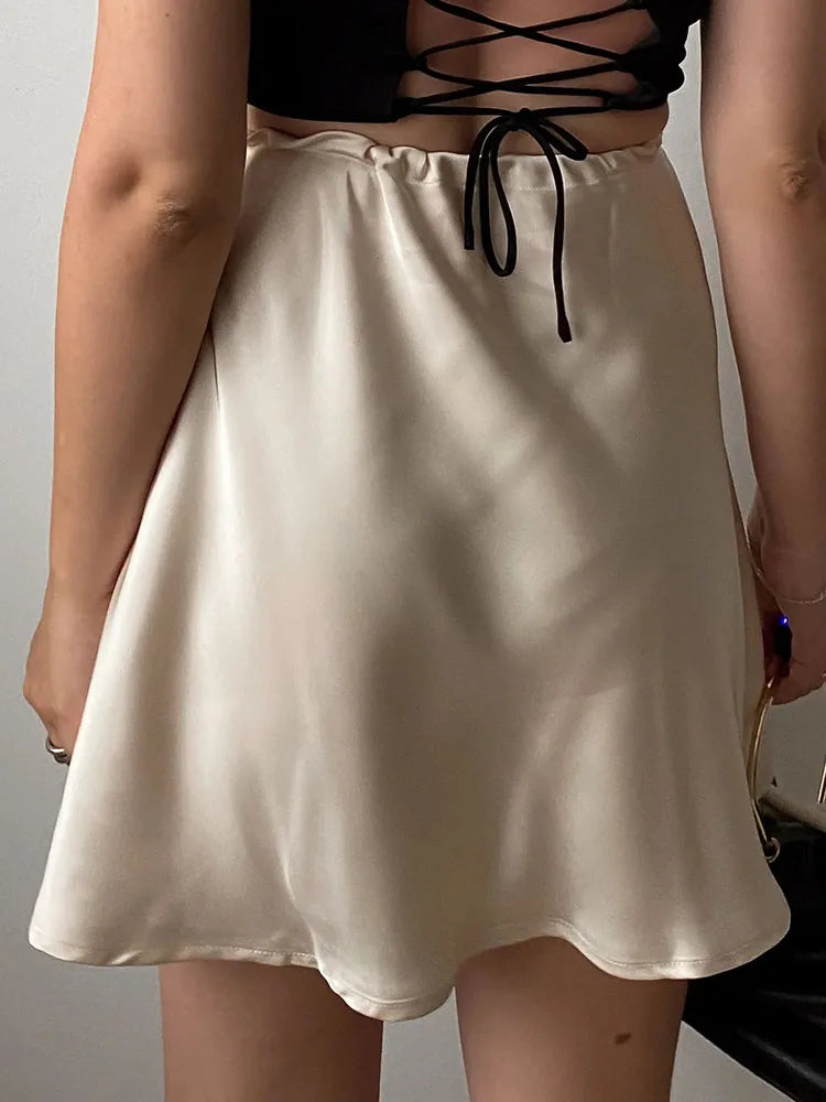 INNA SATIN MINI SKIRT