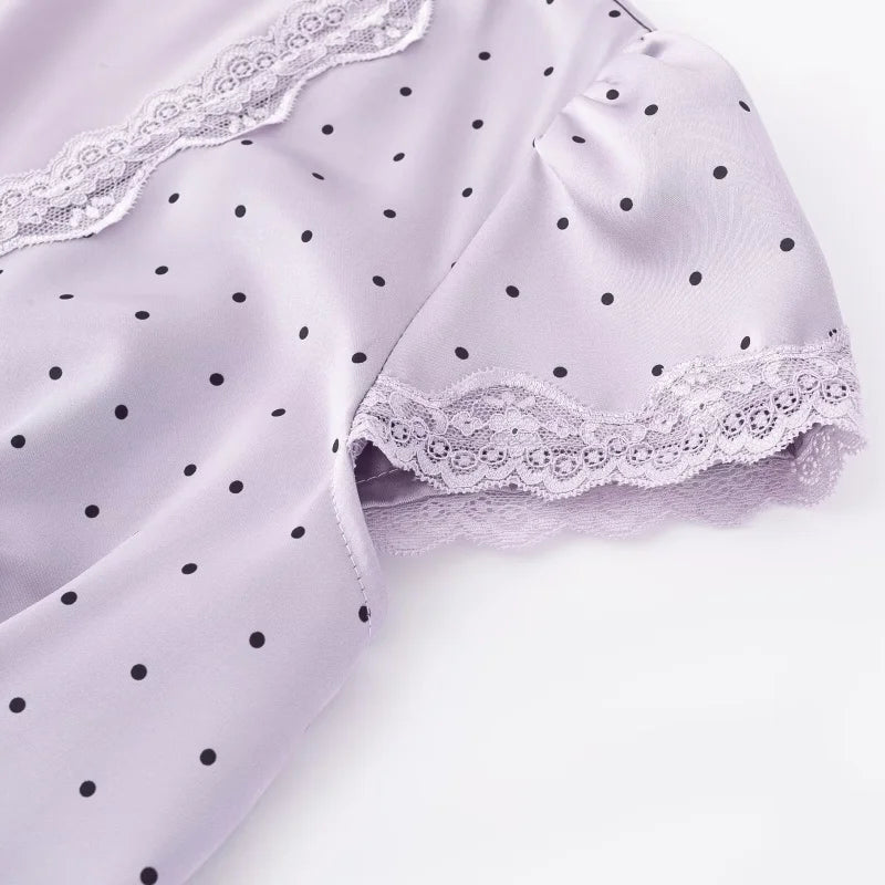 CHARIS POLKA DOT MIDI DRESS LILAC