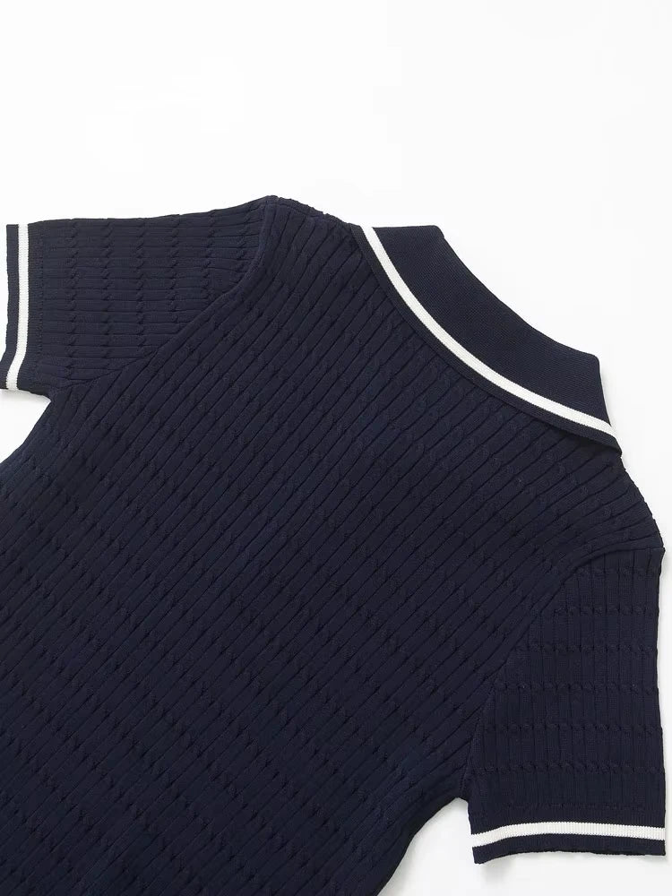 HALLIE KNIT POLO T-SHIRT