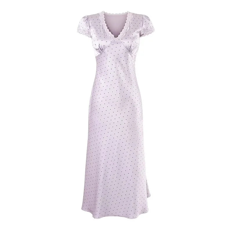 CHARIS POLKA DOT MIDI DRESS LILAC