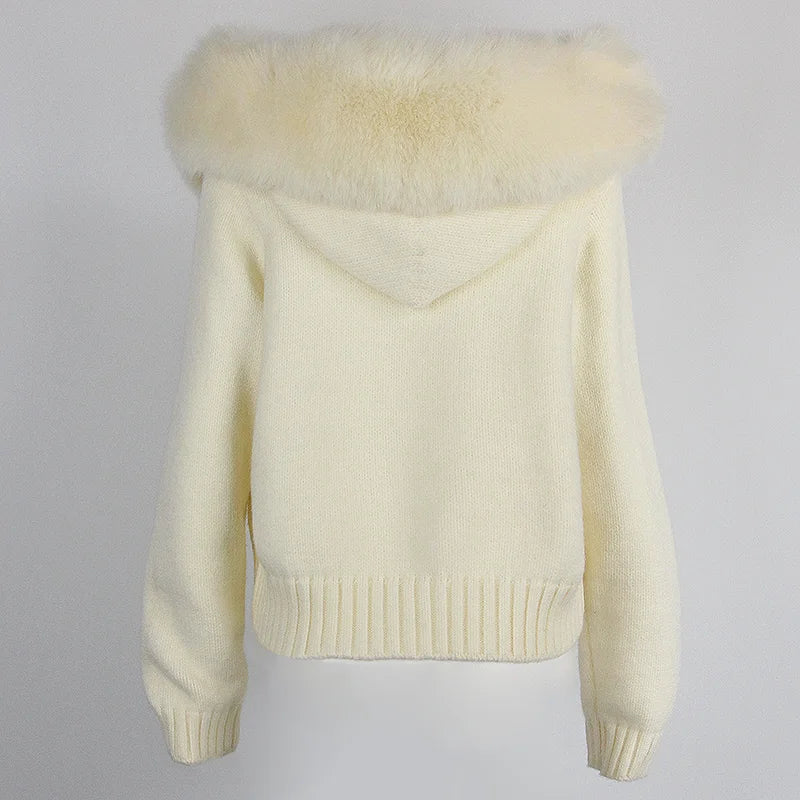 ANAES FOX FUR CARDIGAN JACKET