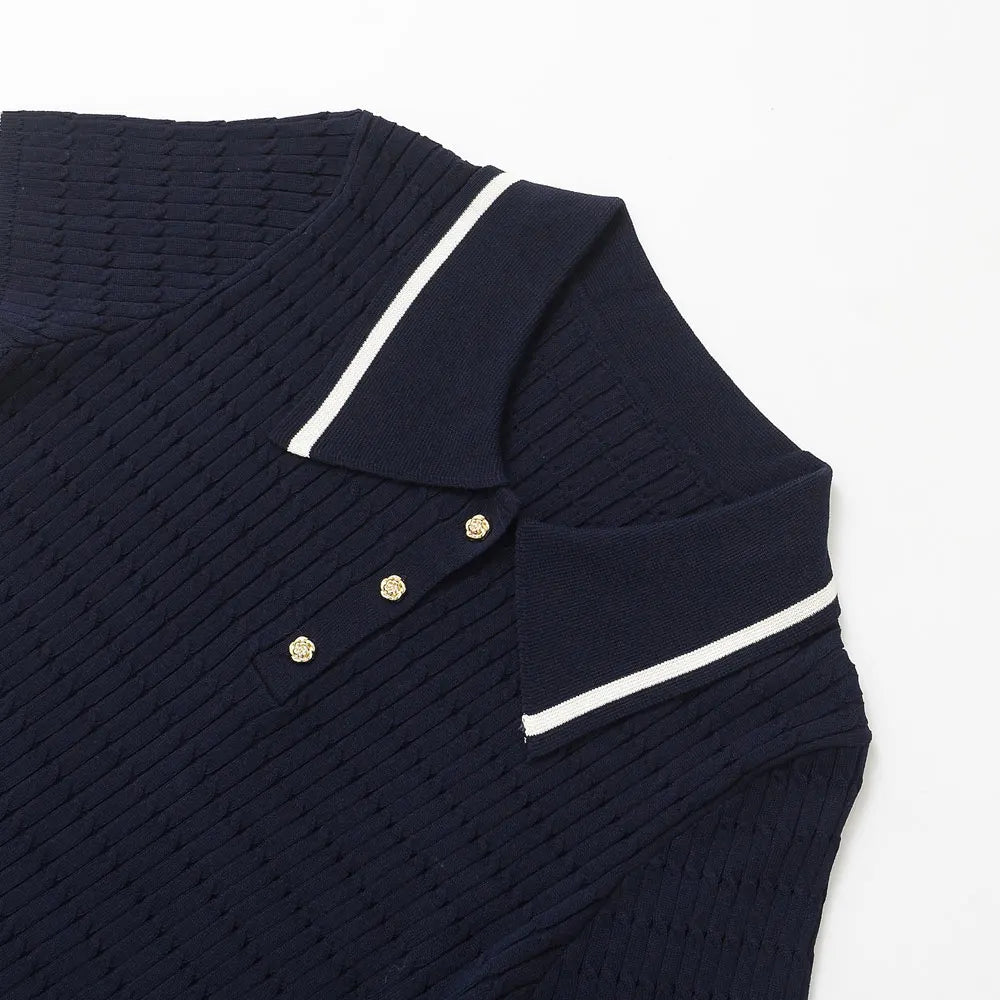 HALLIE KNIT POLO T-SHIRT
