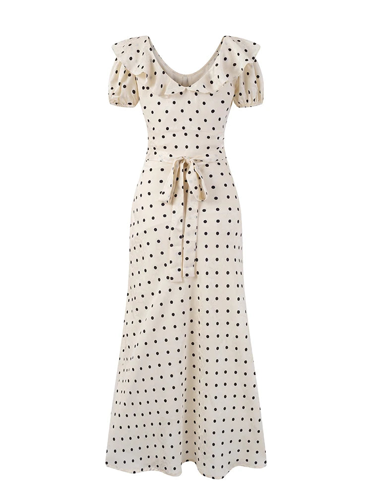 ALISE POLKA DOT MIDI DRESS