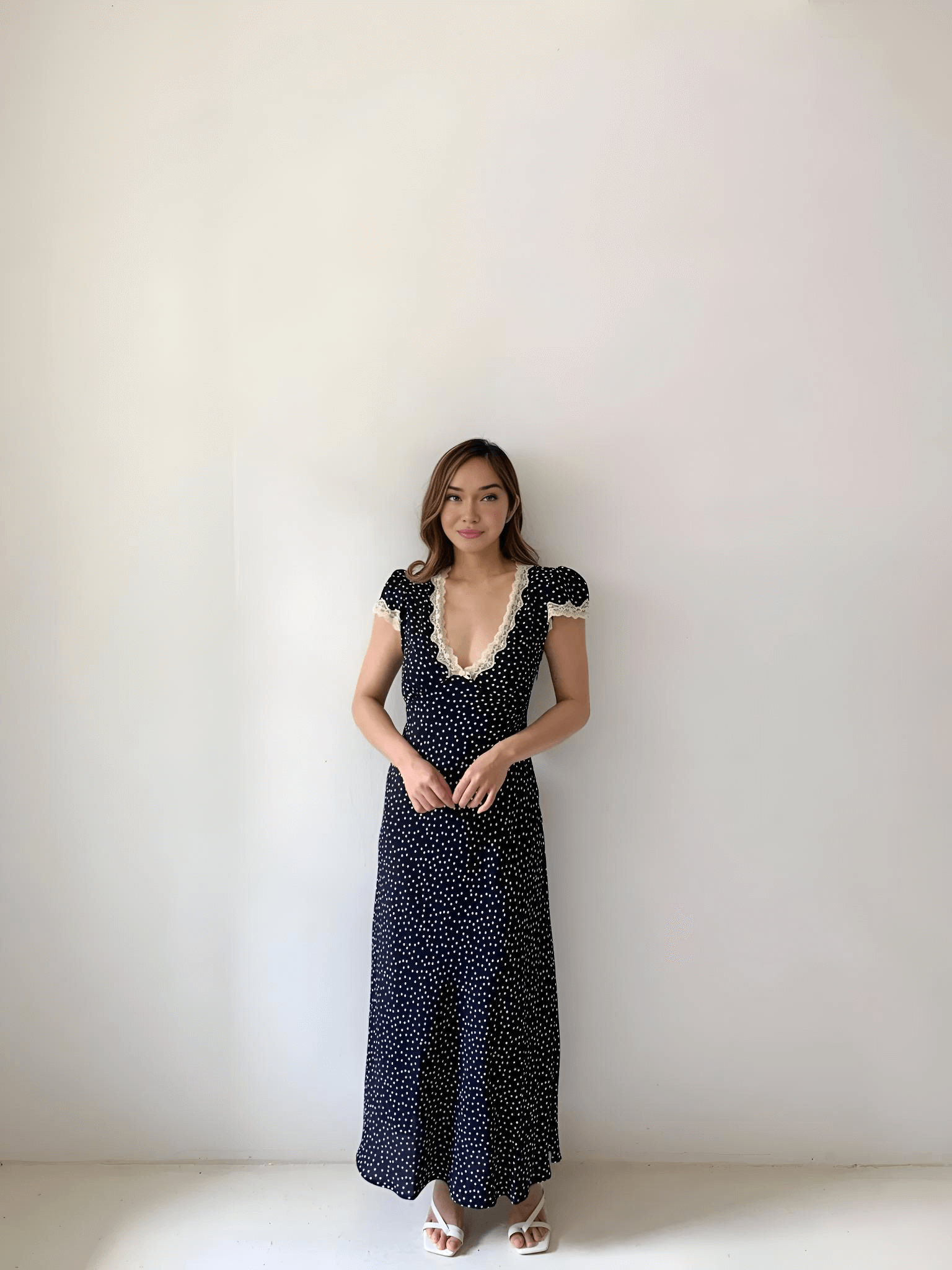 MARGO POLKA DOT MIDI DRESS