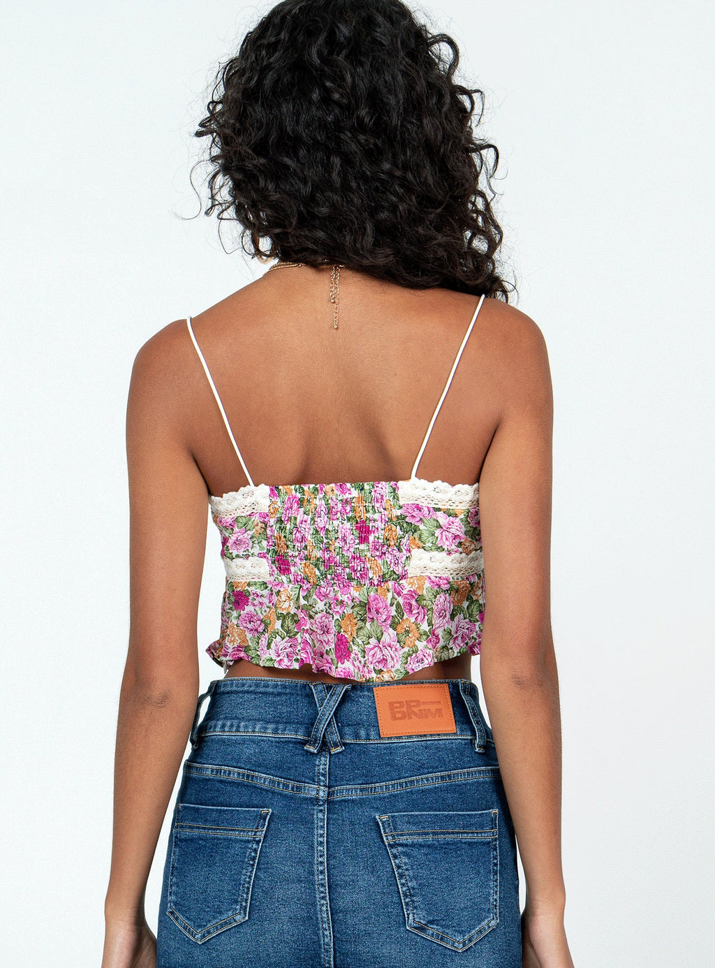 floral top with lace details