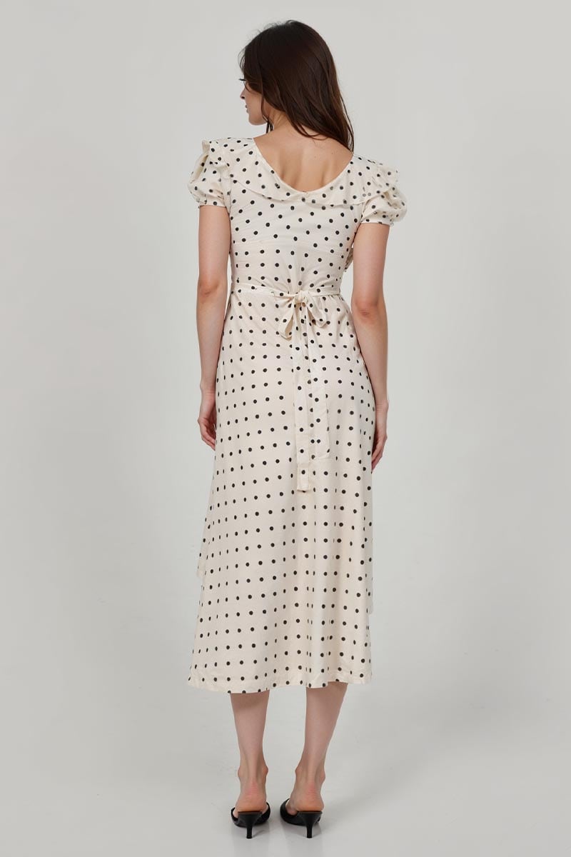 ALISE POLKA DOT MIDI DRESS