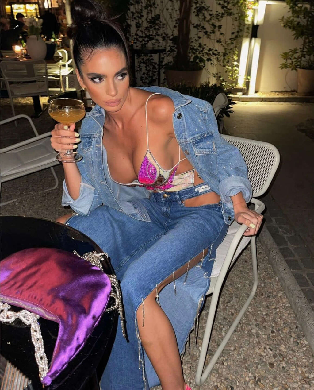 HALSEY BUTTERFLY SEQUIN TOP